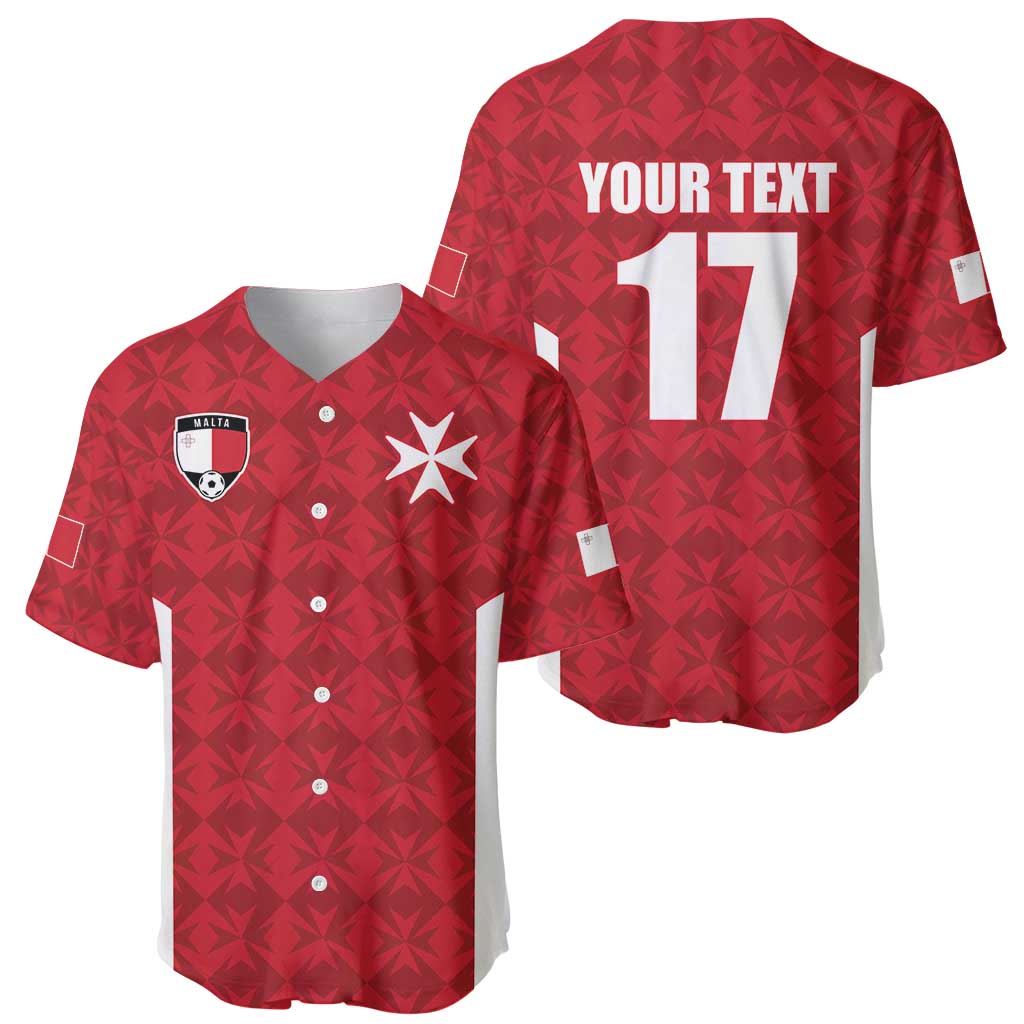 Custom Malta Football Jersey Go Champions Baseball Jersey Red Style
