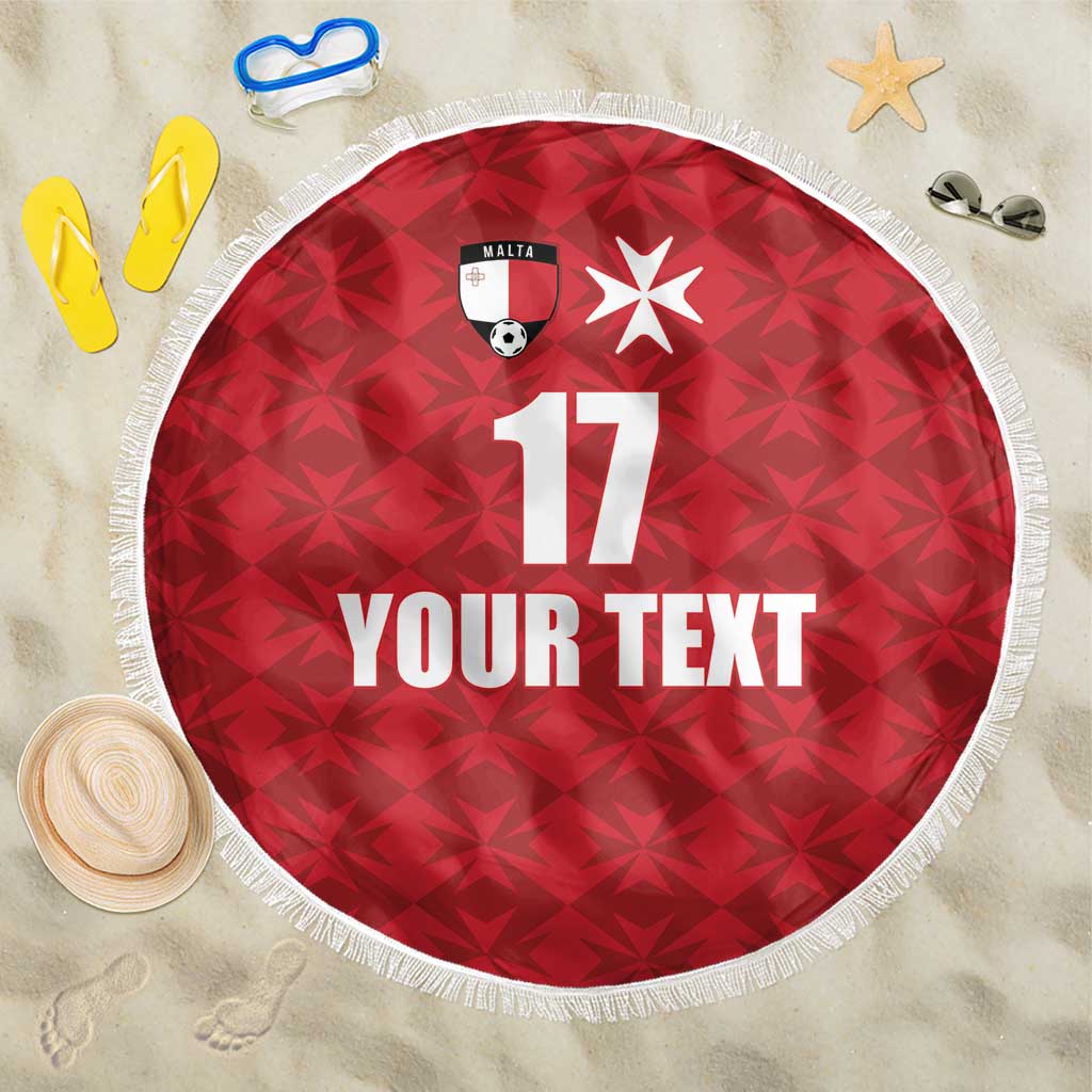 Custom Malta Football Jersey Go Champions Beach Blanket Red Style