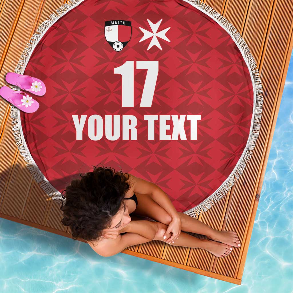 Custom Malta Football Jersey Go Champions Beach Blanket Red Style