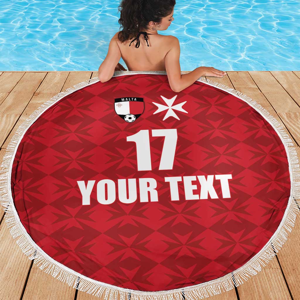 Custom Malta Football Jersey Go Champions Beach Blanket Red Style