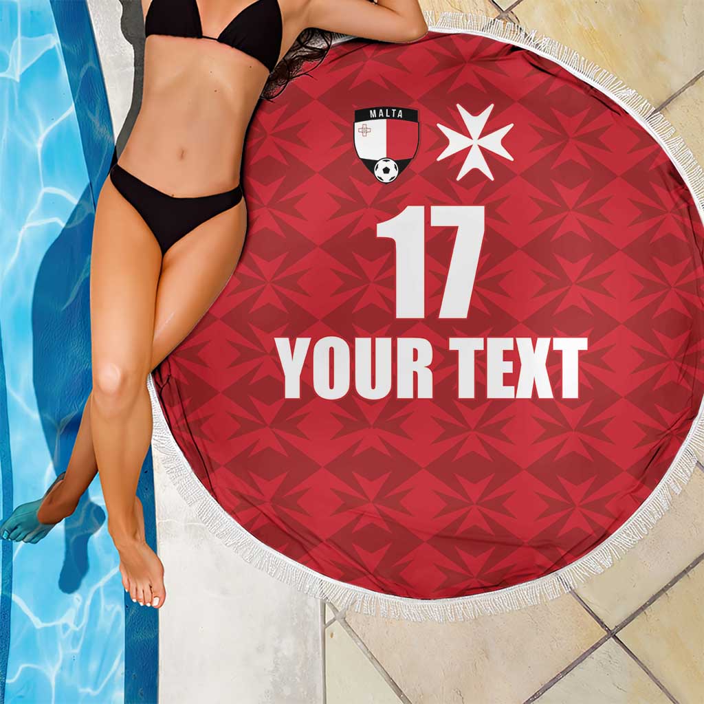 Custom Malta Football Jersey Go Champions Beach Blanket Red Style
