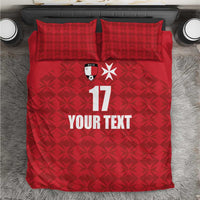 Custom Malta Football Jersey Go Champions Bedding Set Red Style