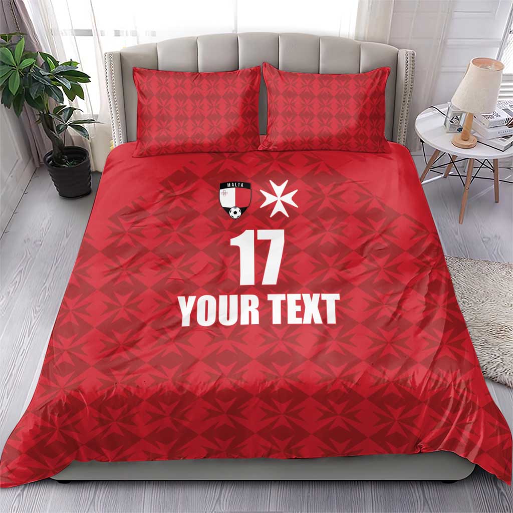 Custom Malta Football Jersey Go Champions Bedding Set Red Style