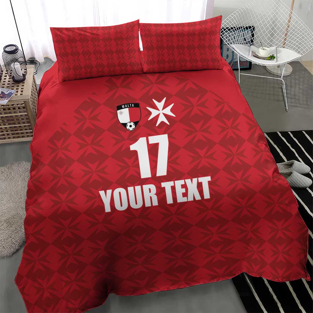 Custom Malta Football Jersey Go Champions Bedding Set Red Style