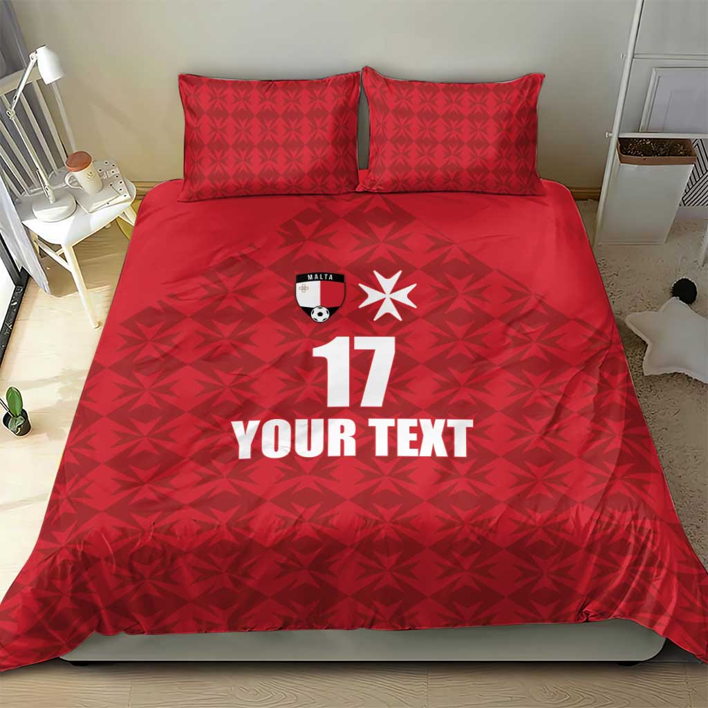 Custom Malta Football Jersey Go Champions Bedding Set Red Style