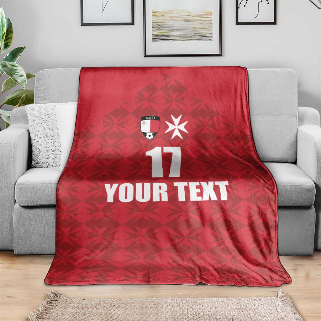 Custom Malta Football Jersey Go Champions Blanket Red Style