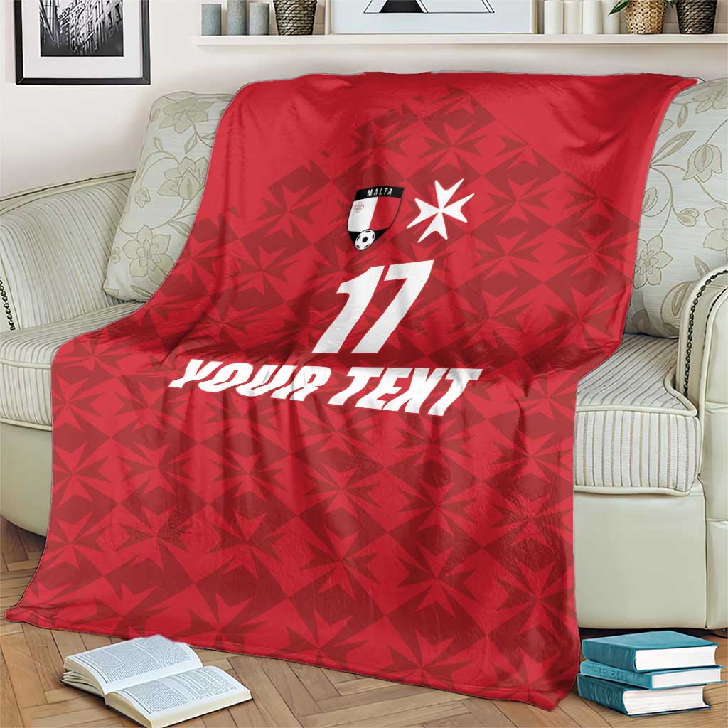 Custom Malta Football Jersey Go Champions Blanket Red Style