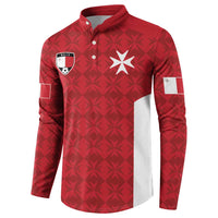 Custom Malta Football Jersey Go Champions Button Sweatshirt Red Style