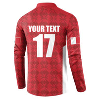 Custom Malta Football Jersey Go Champions Button Sweatshirt Red Style