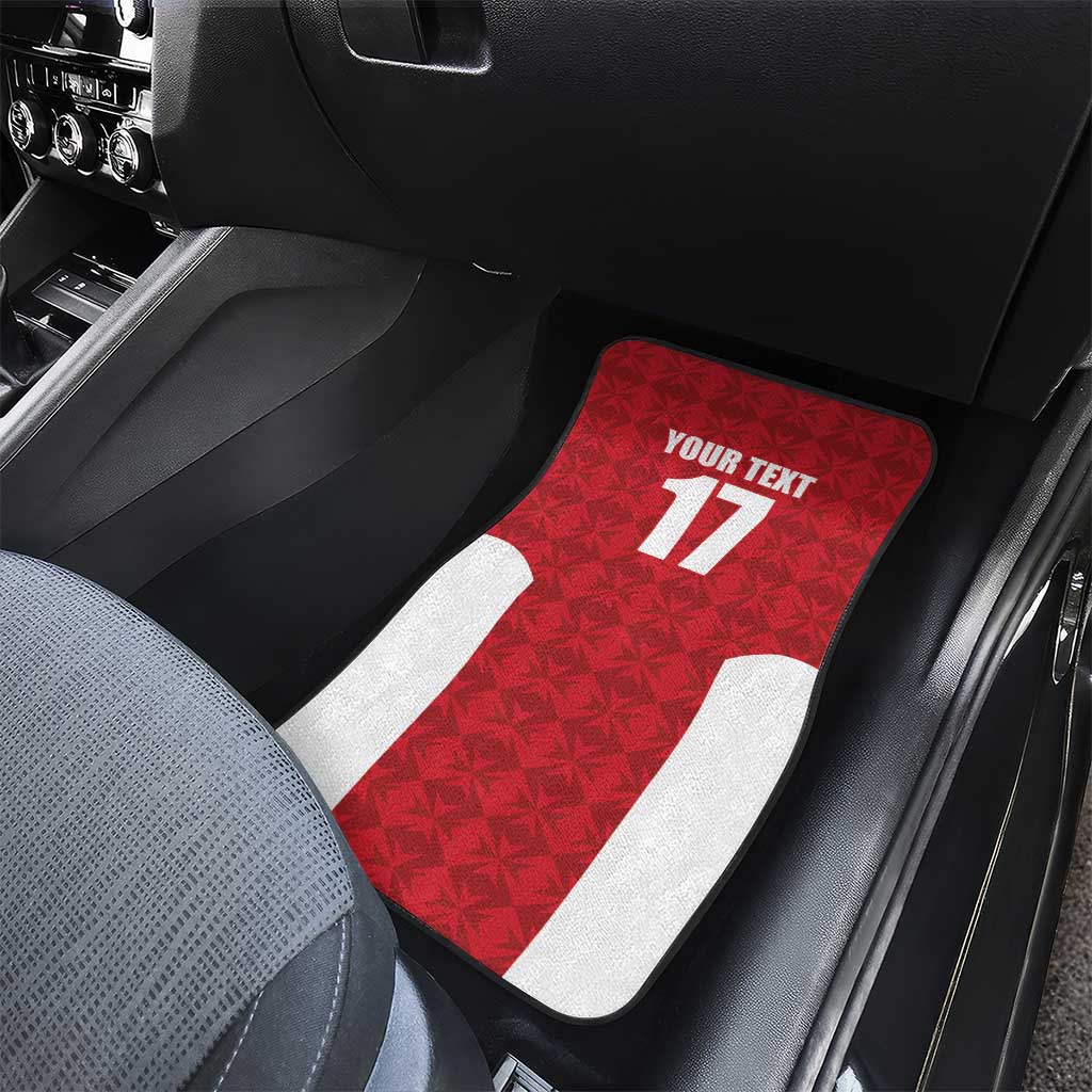 Custom Malta Football Jersey Go Champions Car Mats Red Style