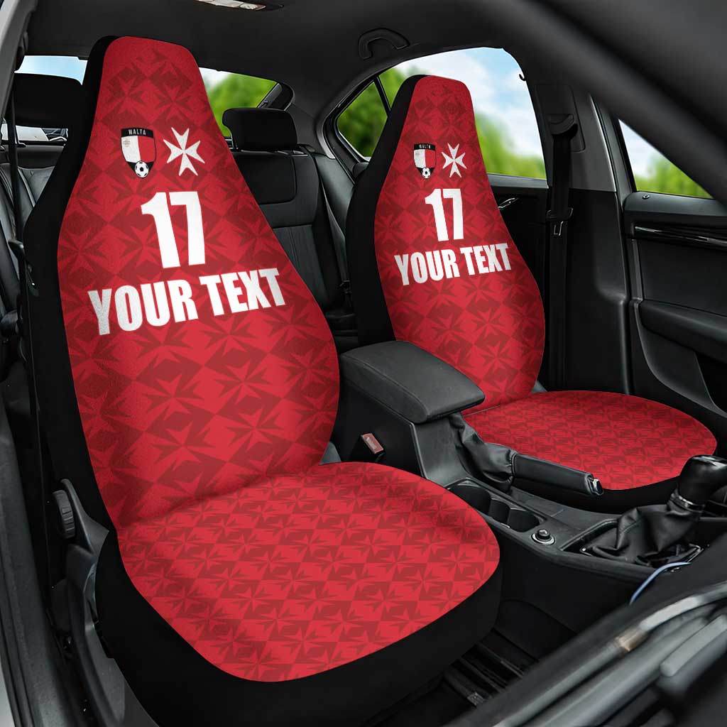 Custom Malta Football Jersey Go Champions Car Seat Cover Red Style