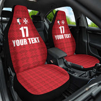 Custom Malta Football Jersey Go Champions Car Seat Cover Red Style