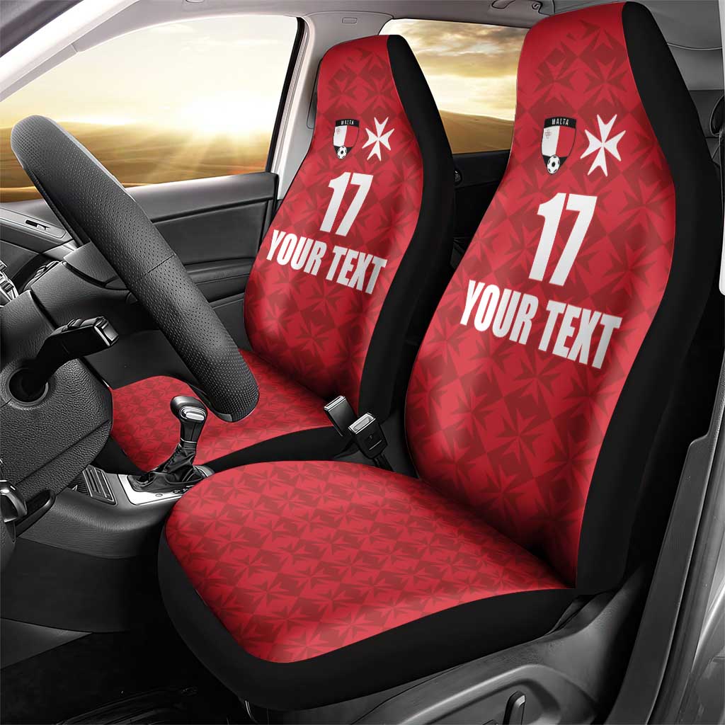 Custom Malta Football Jersey Go Champions Car Seat Cover Red Style