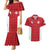 Custom Malta Football Jersey Go Champions Couples Matching Mermaid Dress and Hawaiian Shirt Red Style