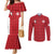 Custom Malta Football Jersey Go Champions Couples Matching Mermaid Dress and Long Sleeve Button Shirt Red Style