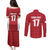 Custom Malta Football Jersey Go Champions Couples Matching Puletasi and Long Sleeve Button Shirt Red Style