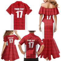 Custom Malta Football Jersey Go Champions Family Matching Mermaid Dress and Hawaiian Shirt Red Style