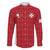 Custom Malta Football Jersey Go Champions Family Matching Off The Shoulder Long Sleeve Dress and Hawaiian Shirt Red Style