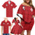 Custom Malta Football Jersey Go Champions Family Matching Off Shoulder Short Dress and Hawaiian Shirt Red Style