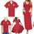 Custom Malta Football Jersey Go Champions Family Matching Summer Maxi Dress and Hawaiian Shirt Red Style