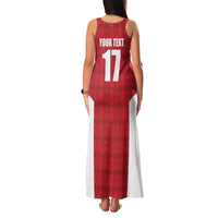 Custom Malta Football Jersey Go Champions Family Matching Tank Maxi Dress and Hawaiian Shirt Red Style