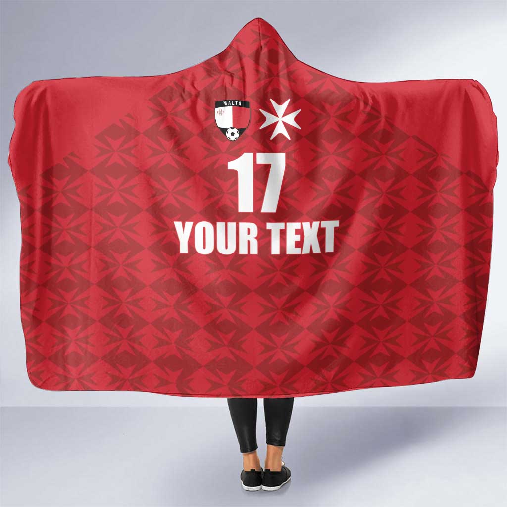 Custom Malta Football Jersey Go Champions Hooded Blanket Red Style