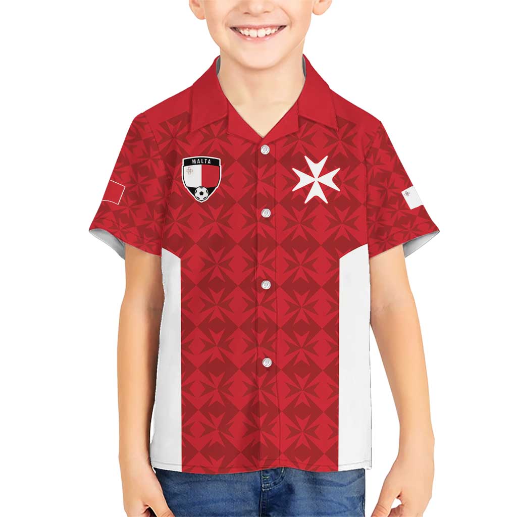 Custom Malta Football Jersey Go Champions Kid Hawaiian Shirt Red Style