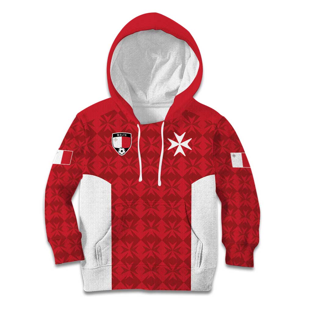 Custom Malta Football Jersey Go Champions Kid Hoodie Red Style