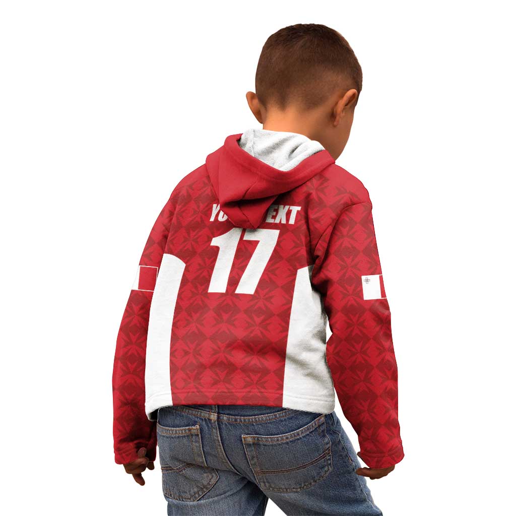 Custom Malta Football Jersey Go Champions Kid Hoodie Red Style