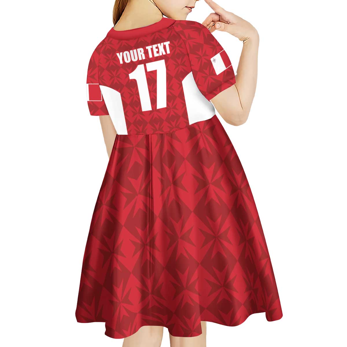 Custom Malta Football Jersey Go Champions Kid Short Sleeve Dress Red Style