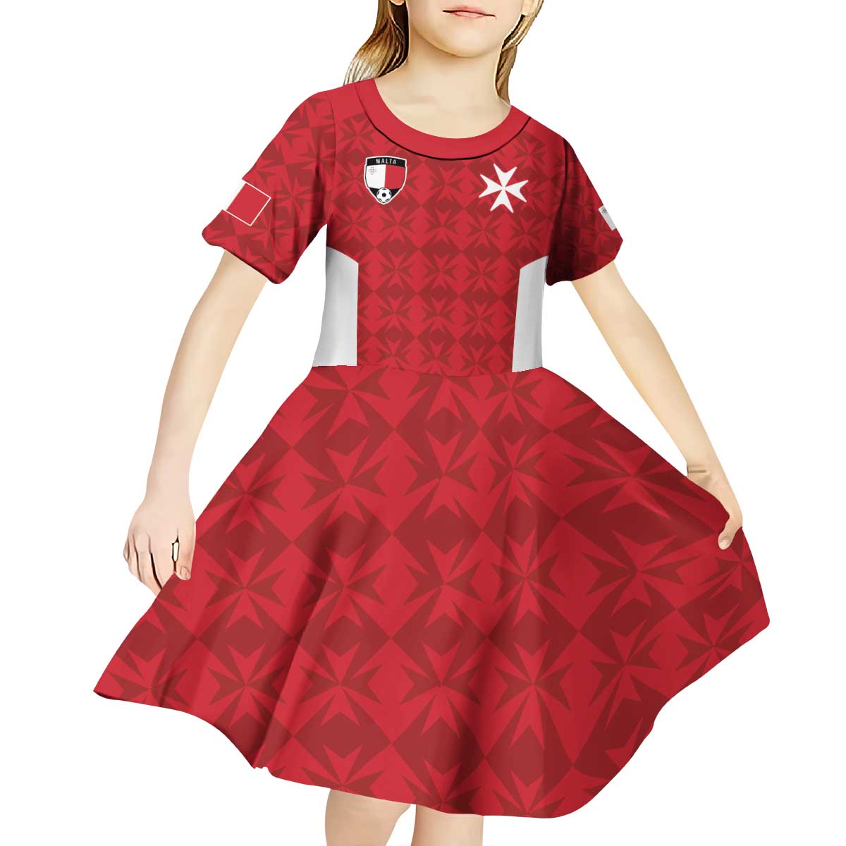 Custom Malta Football Jersey Go Champions Kid Short Sleeve Dress Red Style