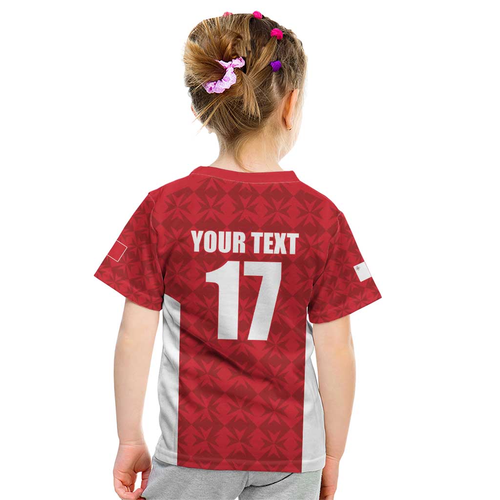 Custom Malta Football Jersey Go Champions Kid T Shirt Red Style