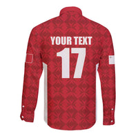 Custom Malta Football Jersey Go Champions Long Sleeve Button Shirt Red Style