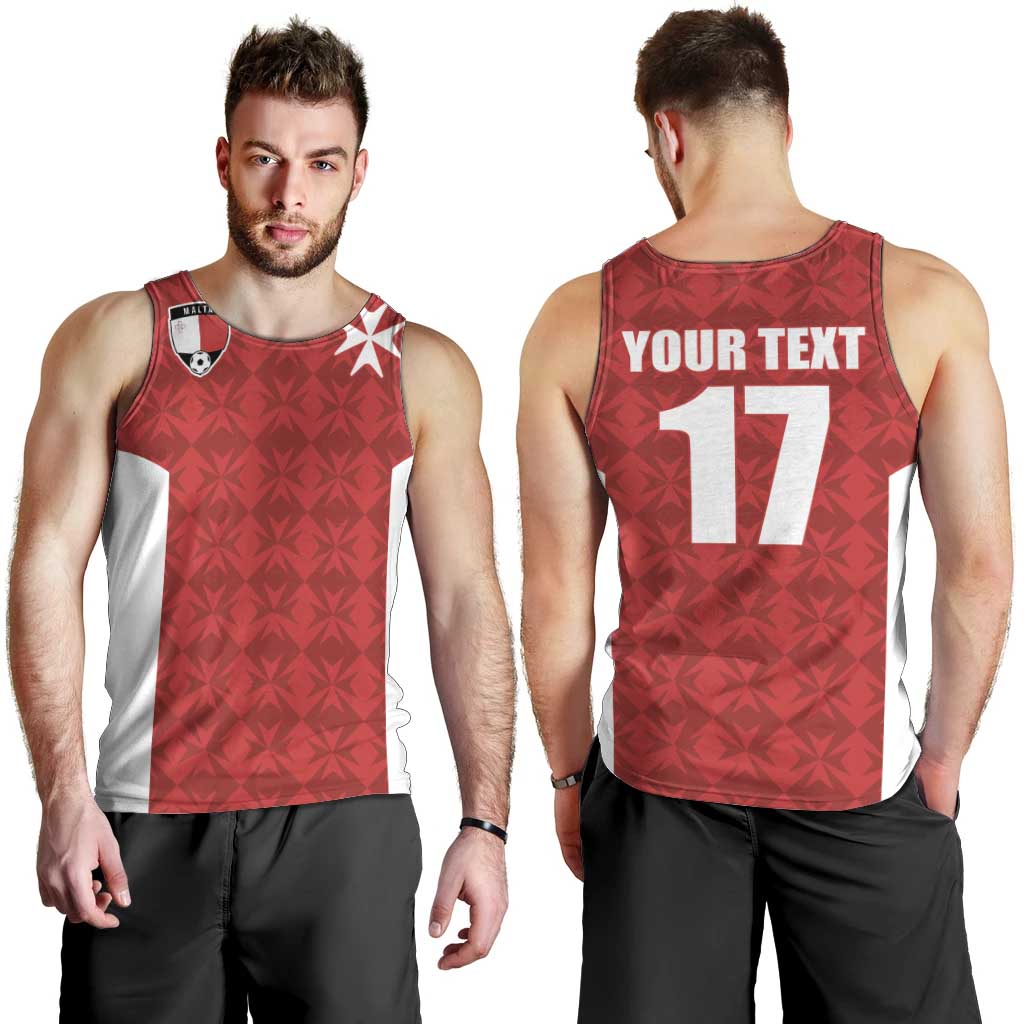 Custom Malta Football Jersey Go Champions Men Tank Top Red Style