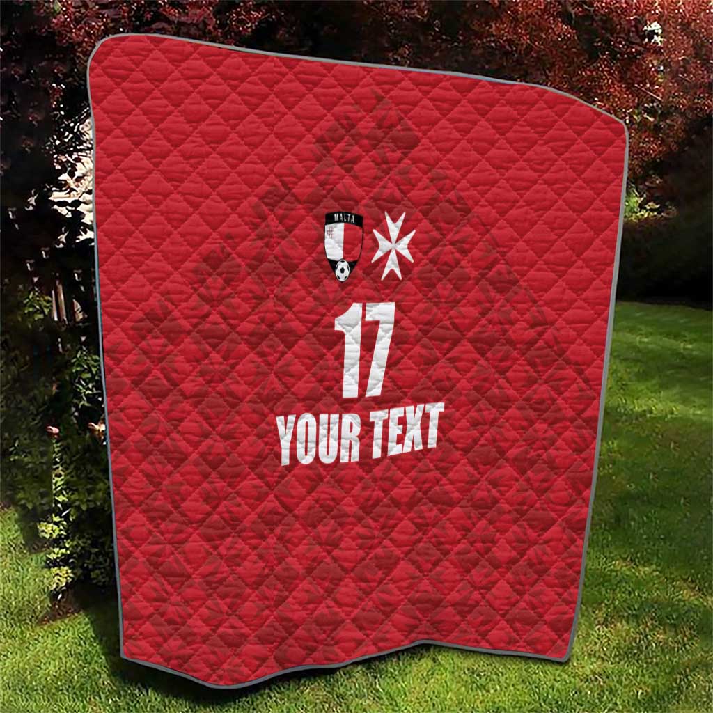 Custom Malta Football Jersey Go Champions Quilt Red Style