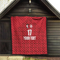 Custom Malta Football Jersey Go Champions Quilt Red Style