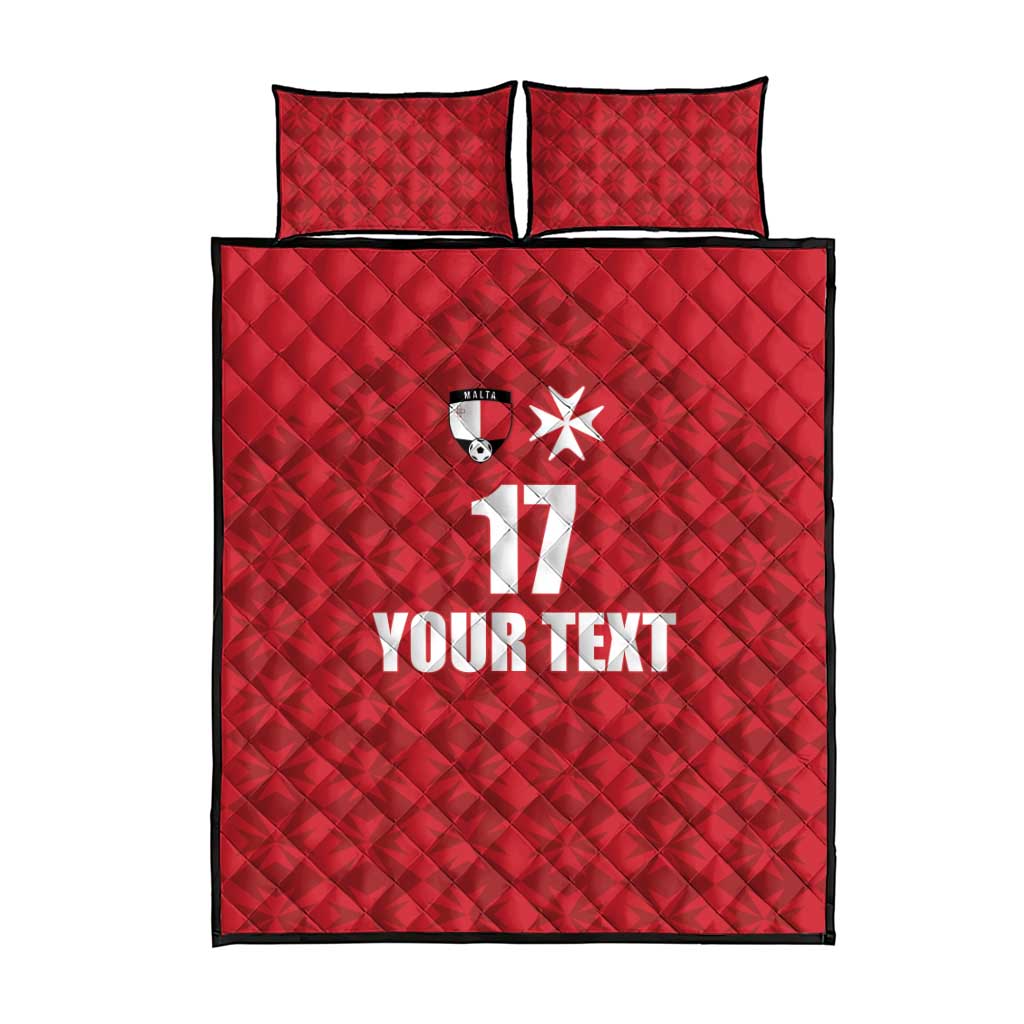 Custom Malta Football Jersey Go Champions Quilt Bed Set Red Style
