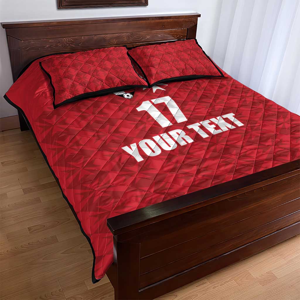 Custom Malta Football Jersey Go Champions Quilt Bed Set Red Style
