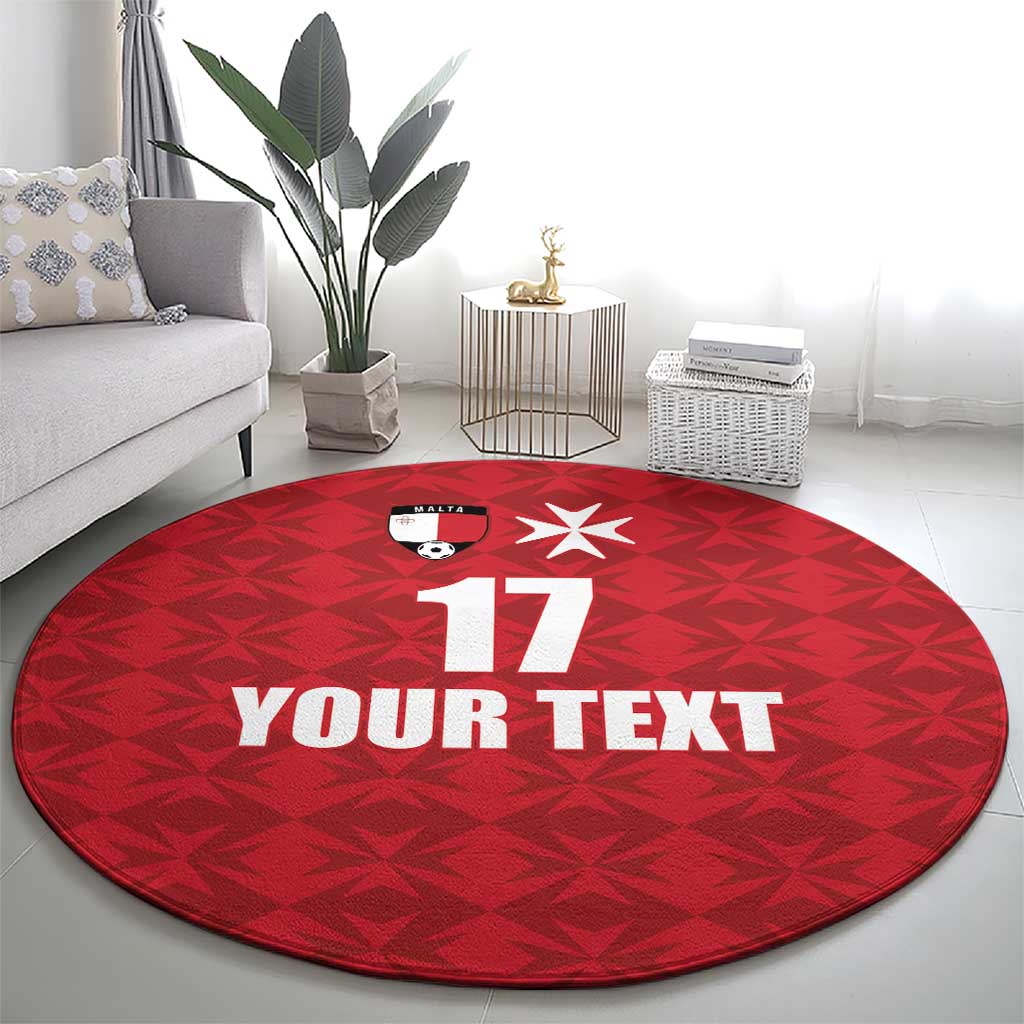 Custom Malta Football Jersey Go Champions Round Carpet Red Style