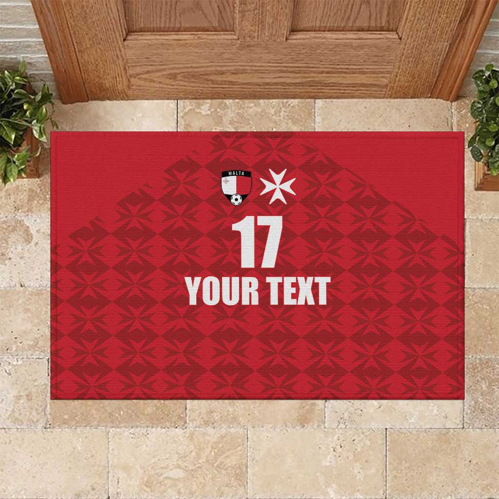 Custom Malta Football Jersey Go Champions Rubber Doormat Red Style