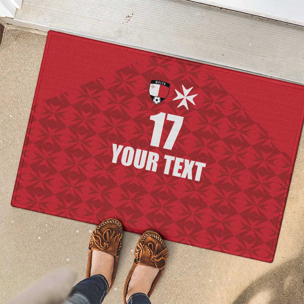 Custom Malta Football Jersey Go Champions Rubber Doormat Red Style
