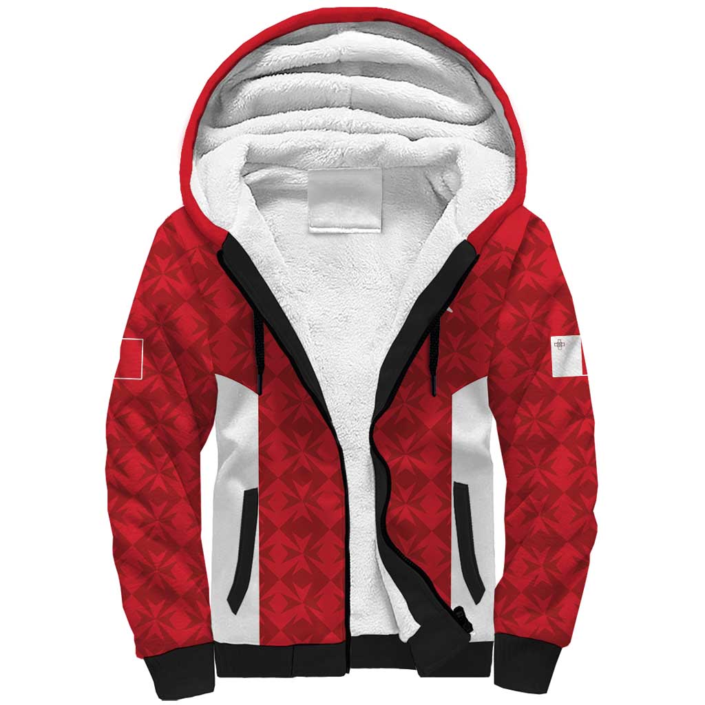 Custom Malta Football Jersey Go Champions Sherpa Hoodie Red Style