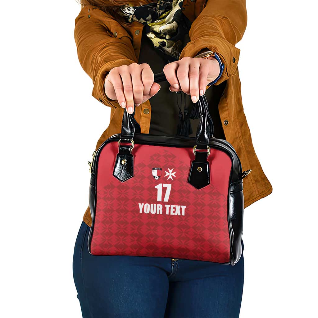 Custom Malta Football Jersey Go Champions Shoulder Handbag Red Style