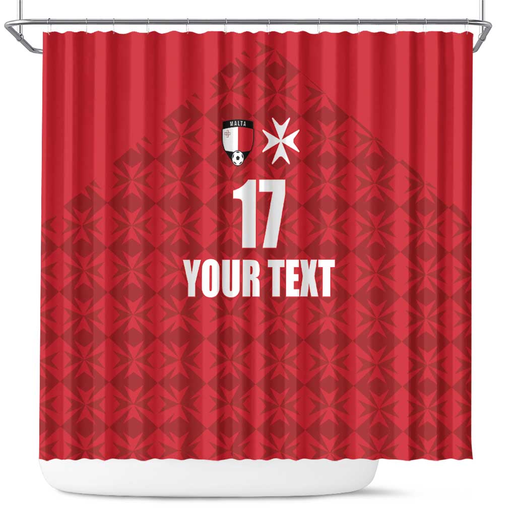 Custom Malta Football Jersey Go Champions Shower Curtain Red Style