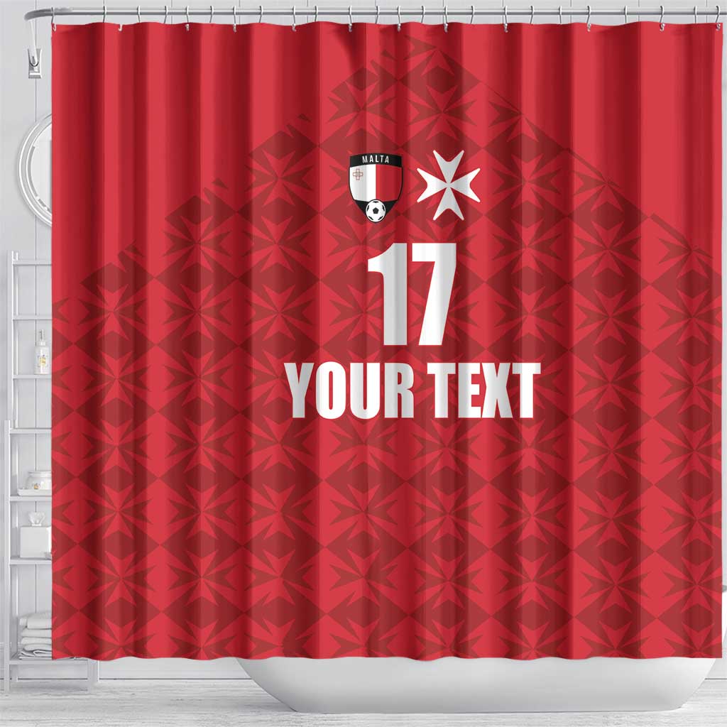 Custom Malta Football Jersey Go Champions Shower Curtain Red Style