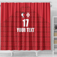 Custom Malta Football Jersey Go Champions Shower Curtain Red Style