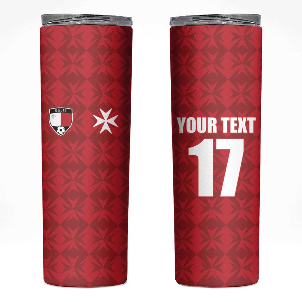 Custom Malta Football Jersey Go Champions Skinny Tumbler Red Style