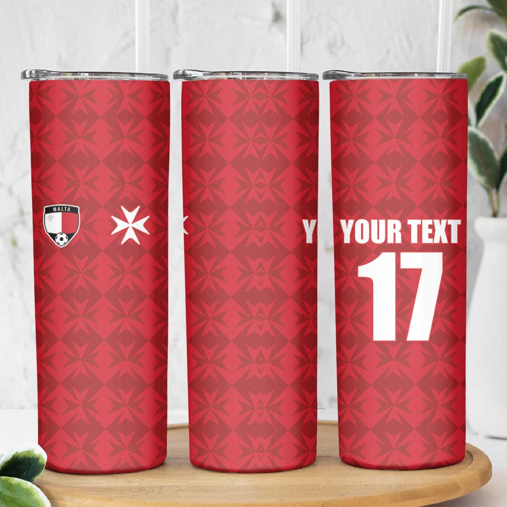Custom Malta Football Jersey Go Champions Skinny Tumbler Red Style