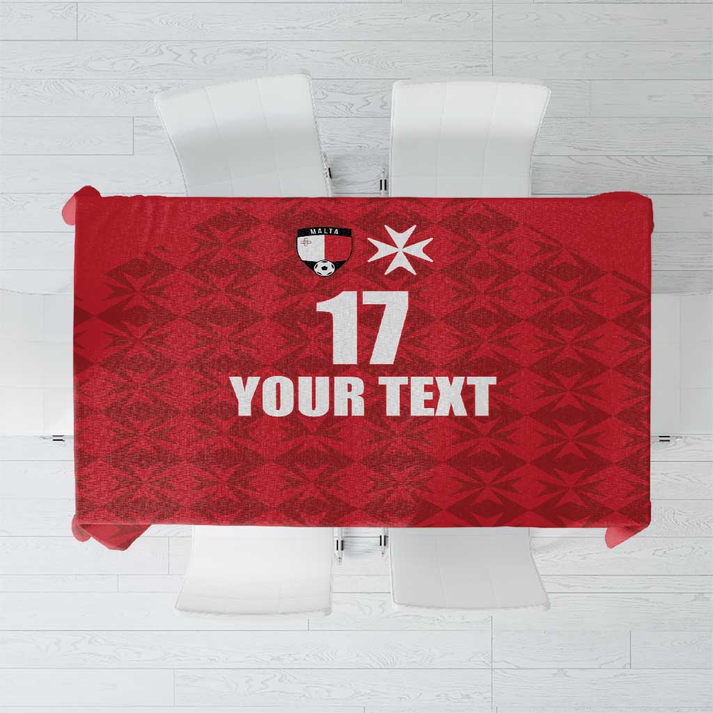 Custom Malta Football Jersey Go Champions Tablecloth Red Style