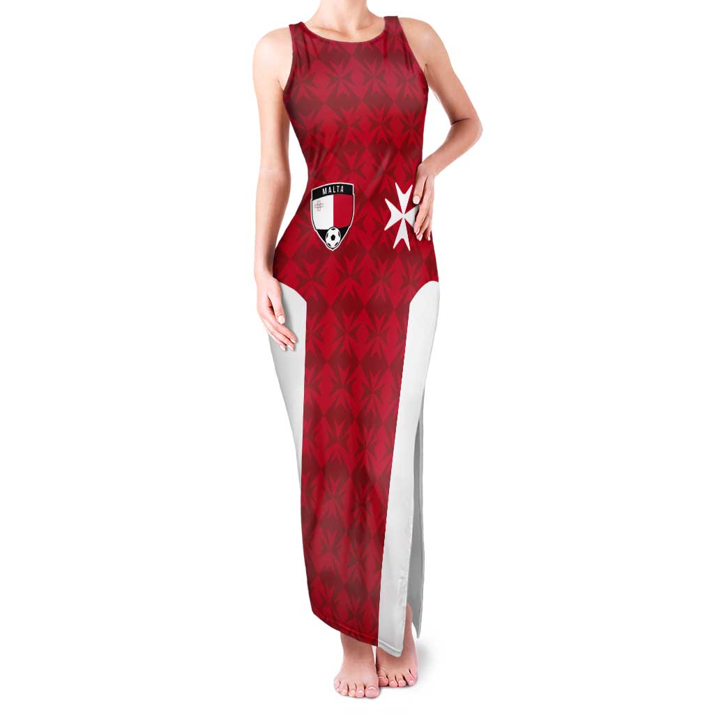 Custom Malta Football Jersey Go Champions Tank Maxi Dress Red Style